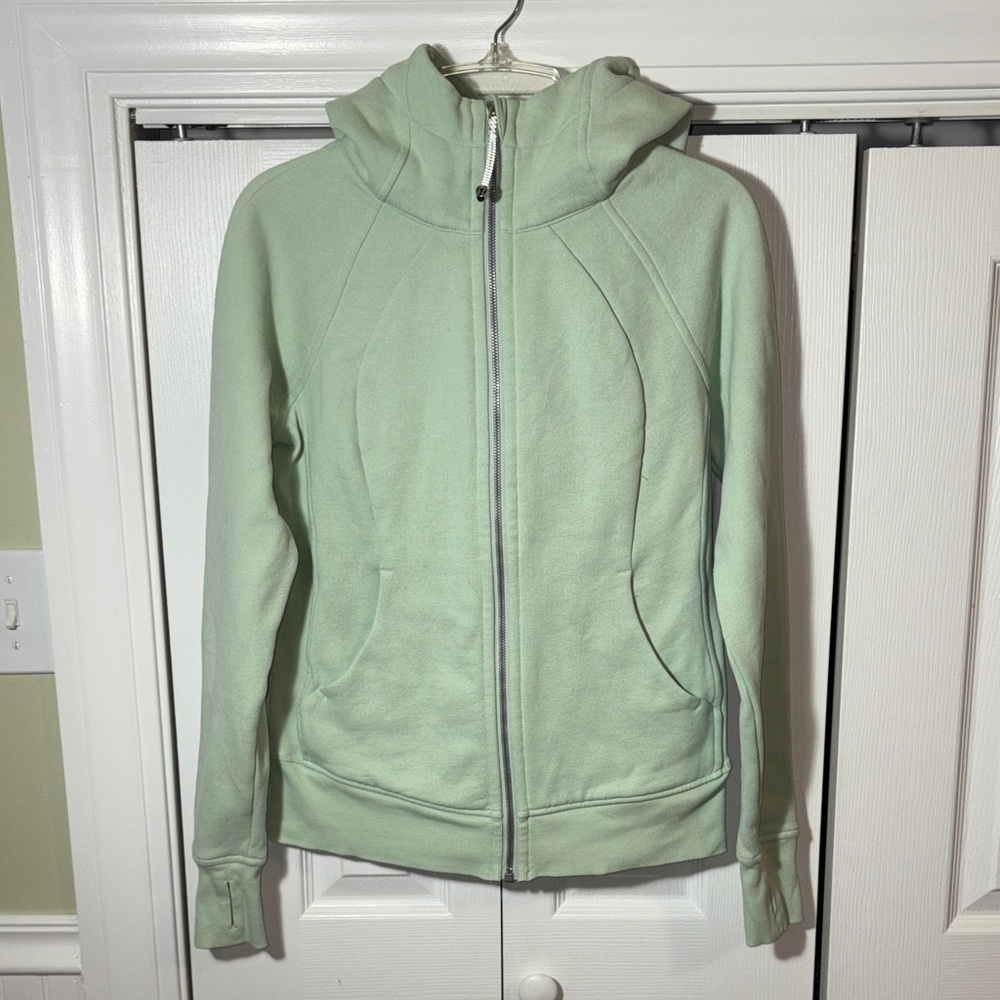Lululemon Full Zip Scuba Mint Green Silver Zipper Sz 6 Preowned